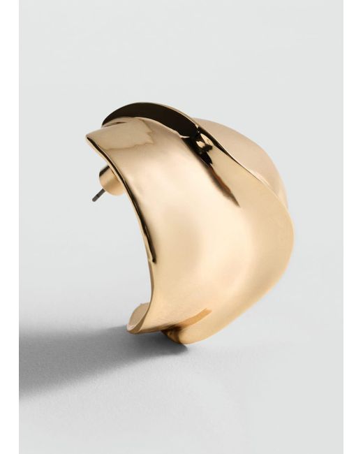 Mango Metallic Volume Relief Earrings