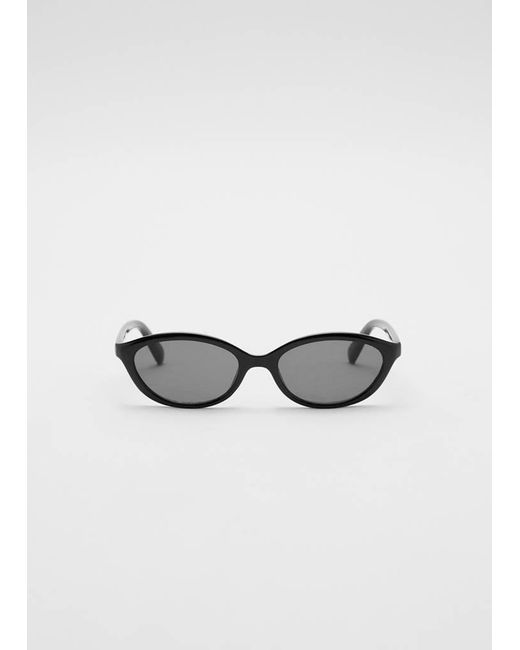 Mango Black Rectangular-Frame Sunglasses