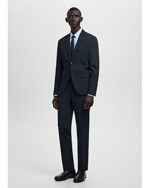 Mango Blue Super Slim-Fit Suit Jacket for men