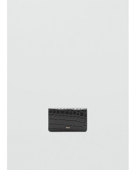 Mango Gray Small Croc Wallet
