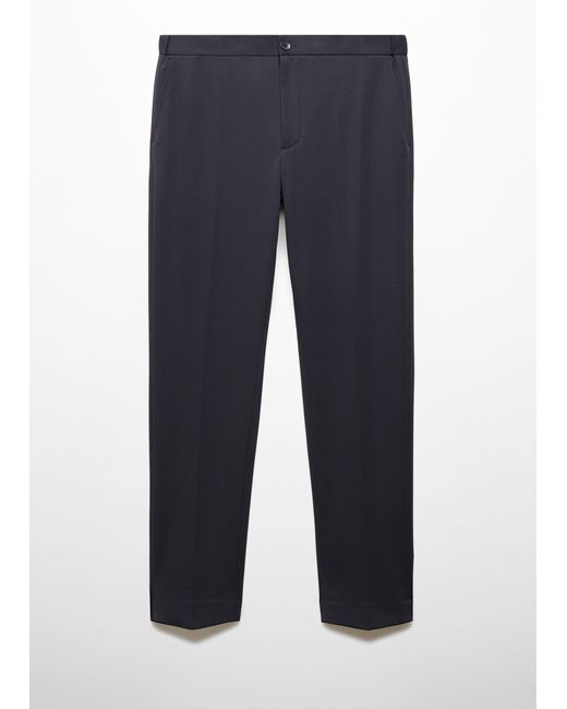 Mango Blue Slim-fit Cotton Suit Trousers Dark for men