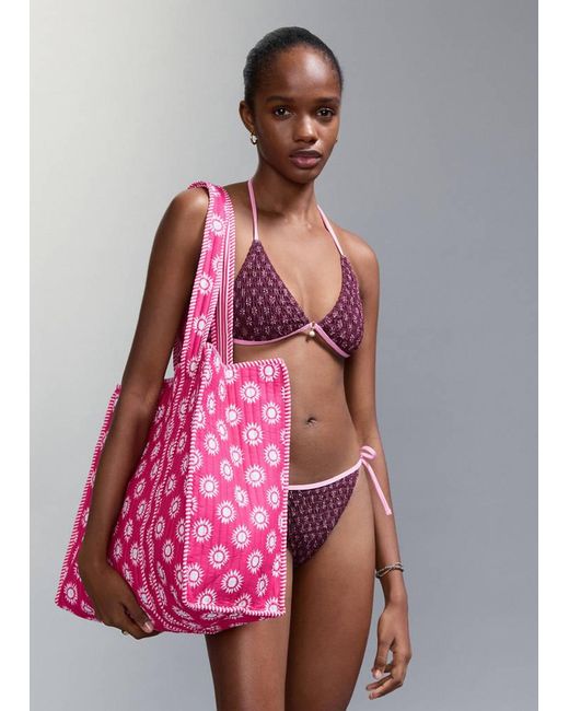 MANGO TEEN Pink Printed Sun Tote Bag