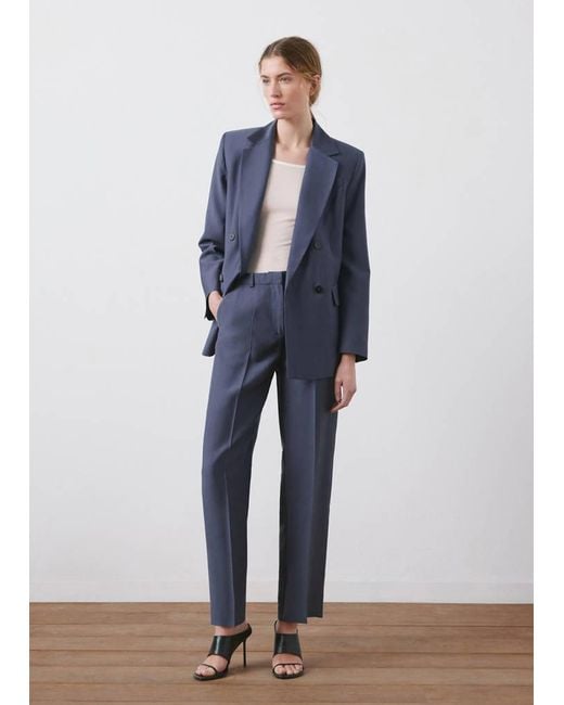 Mango Gray Mid-Rise Lyocell Trousers