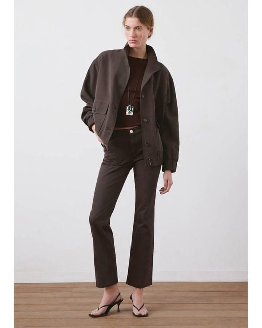 Mango Brown Sienna Flared Cropped Jeans