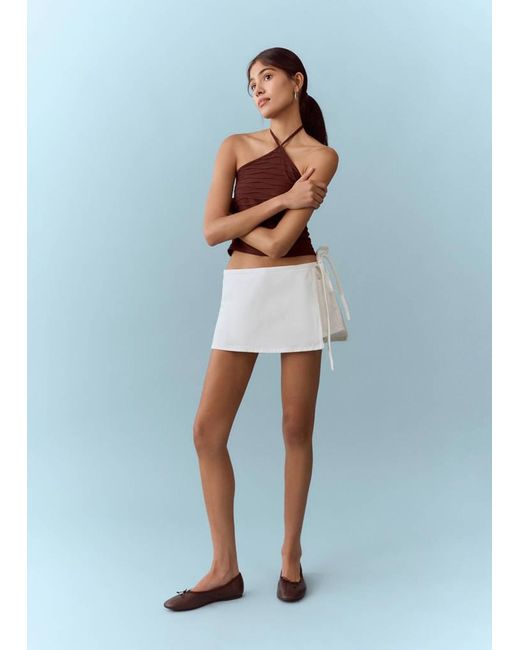 MANGO TEEN Blue Shorts With Removable Scarf Detail
