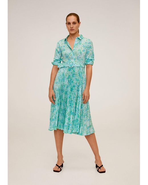 mango pleated floral dress
