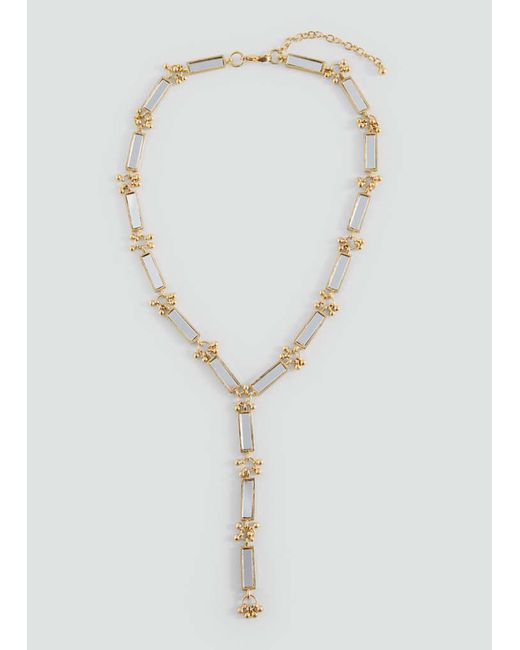 MANGO TEEN Metallic Long Mirror Necklace