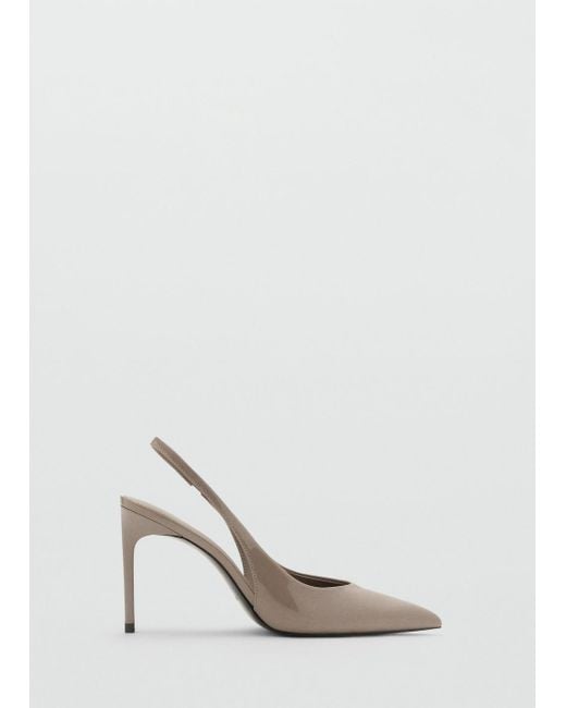 Mango White Patent Heeled Shoes