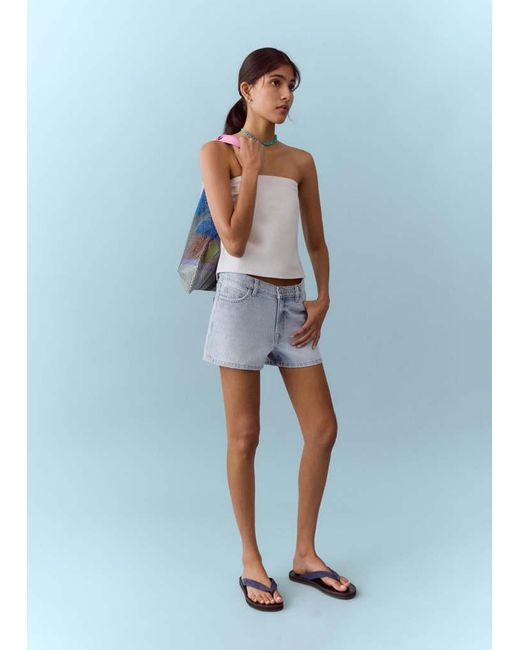 MANGO TEEN Blue Sparkly Shorts