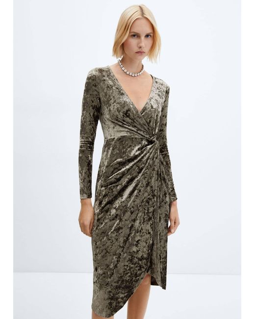 Mango leopard top print wrap dress
