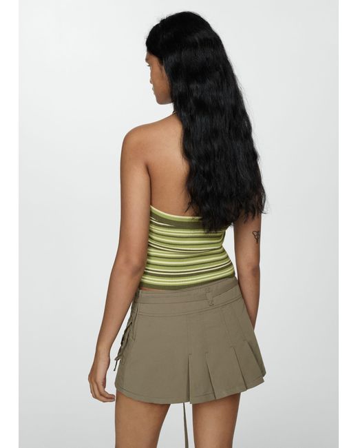 Mango Green Mini-skirt With Cargo Pockets