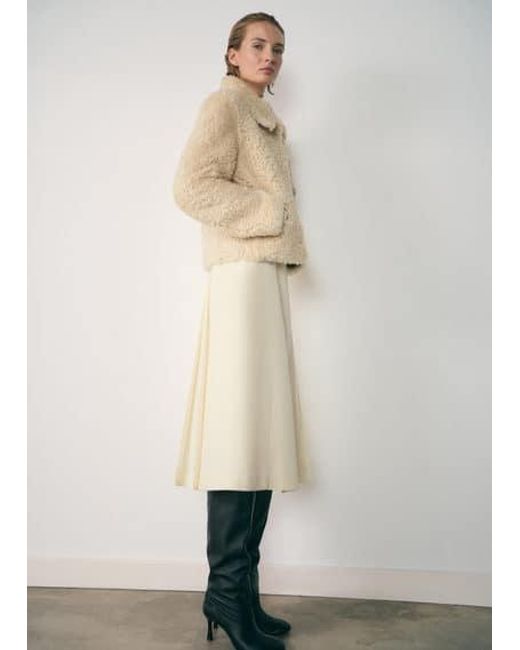 Mango Natural Shearling Leather Coat