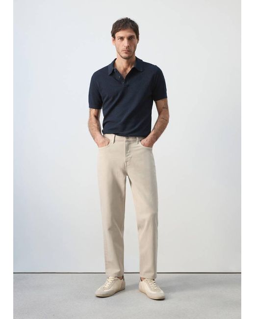 Mango Natural Ben Cropped Tapered-Fit Jeans for men