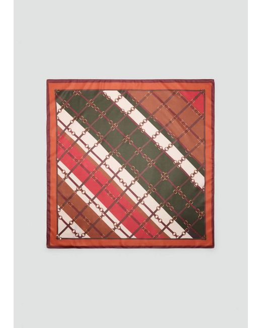 Mango Red Geometric Printed Foulard