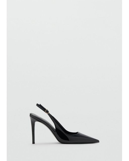 Mango White Patent Heeled Shoes