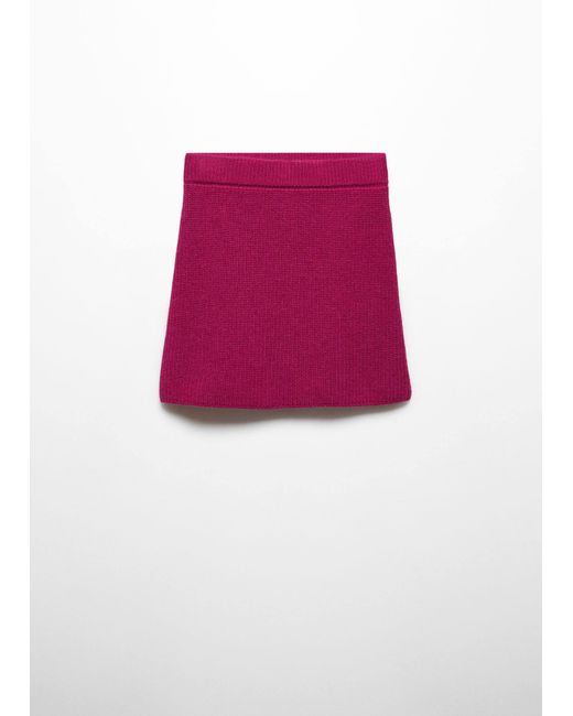 Mango Red Short Knitted Skirt