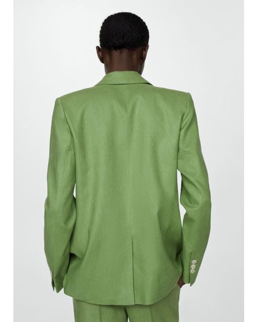 Mango Green Blazer Suit 100% Linen
