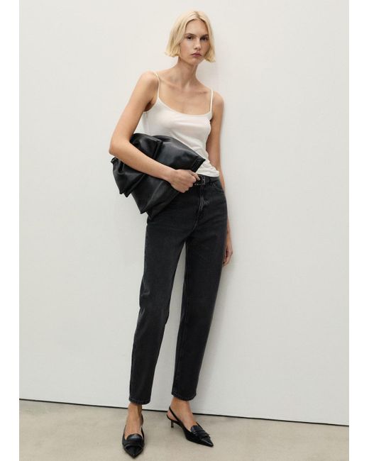 Jean Mom2000 Mom Taille Haute Denim Mango en coloris Black