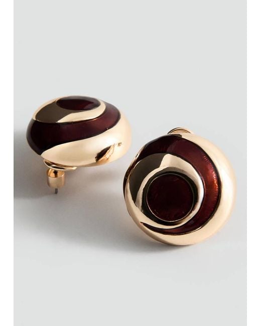 Mango Metallic Embossed Spiral Earrings