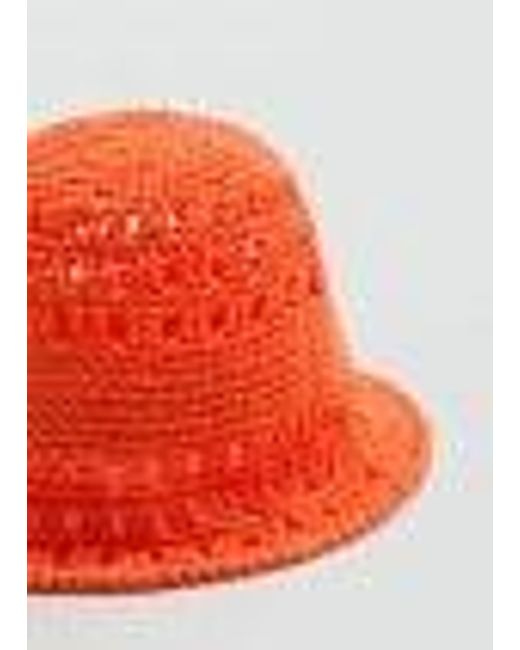 Cappello bucket crochet di Mango in Orange