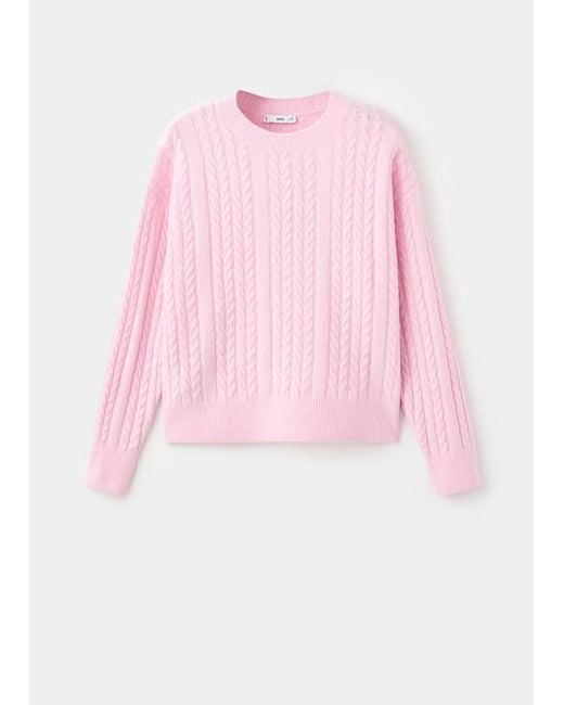 Mango Pink Braided Knitted Sweater