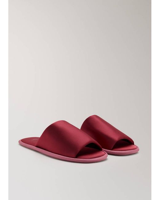 Mango Red Satin Trainers With Contrast Piping