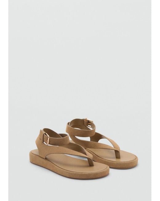 Mango Multicolor Split Leather Sandals With Buckle