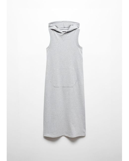 Mango Gray Hooded Maxi-pocket Dress
