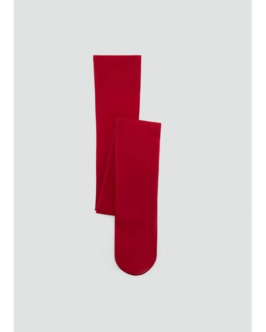 Mango Red Plain Socks Stockings