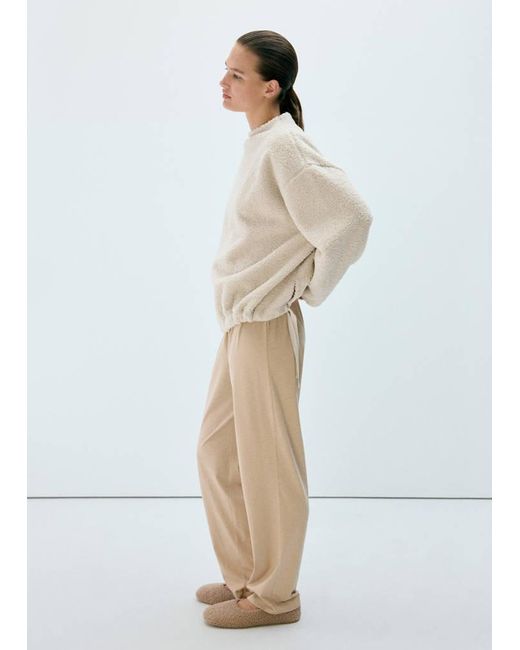 Mango White Adjustable Low Shearling Jumper