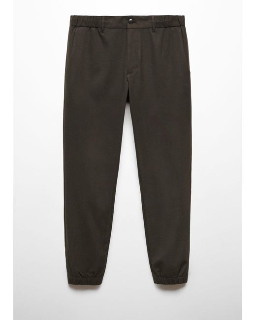 Mango Gray Slim-fit jogger Trousers With Drawstring for men