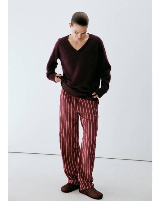 Mango Red 100% Cashmere Pyjama Sweater