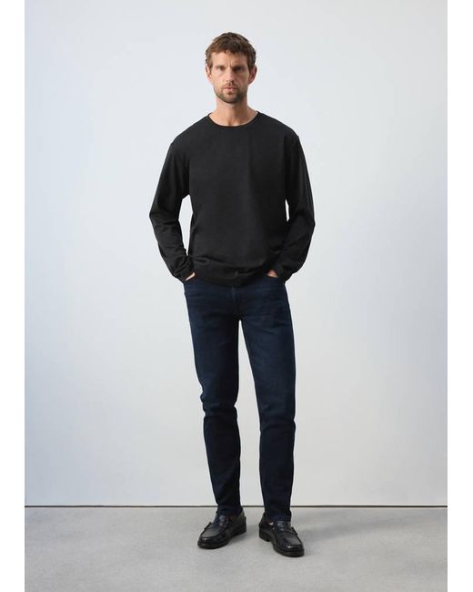 Mango Black 100% Extra Soft Cotton Regular Fit T-Shirt for men