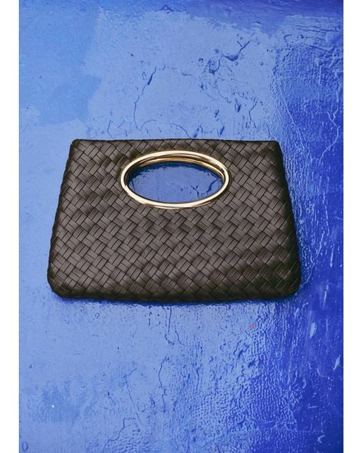 Mango Blue Braided Handbag