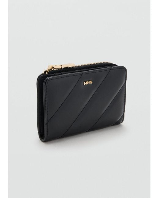 Mango Black Kleine Gesteppte Brieftasche
