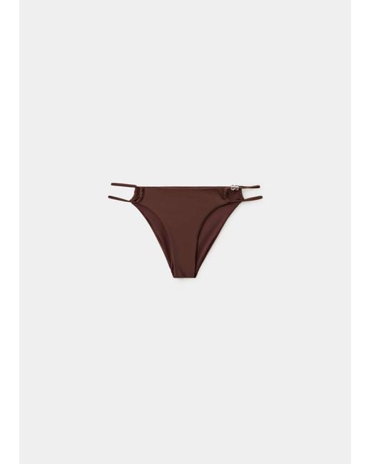 Mango Brown Cheeky Beaded Bikini Knickers