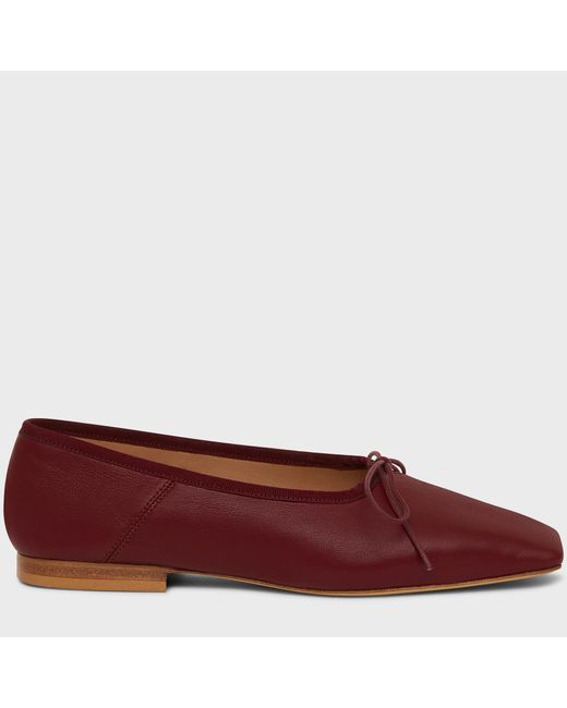 Mansur Gavriel Women's Square Toe Leather Mary Jane Flats - Ballerina | Coggles