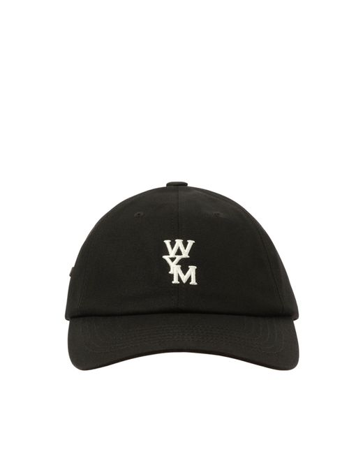 Wooyoungmi Black Wym Embroidery Cap, 100% Cotton for men