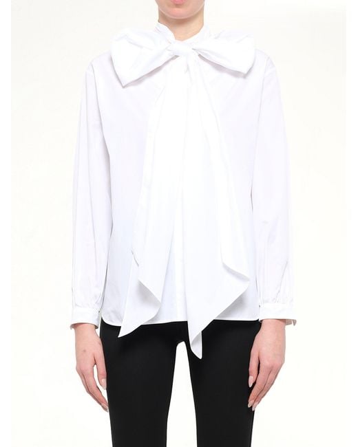 Givenchy White Pussy-Bow Shirt