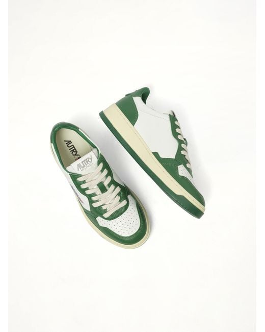 Autry Green Medalist Low Bicolour Sneakers