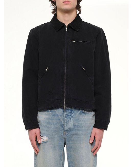 Represent Black The Leather Work Jacket for men