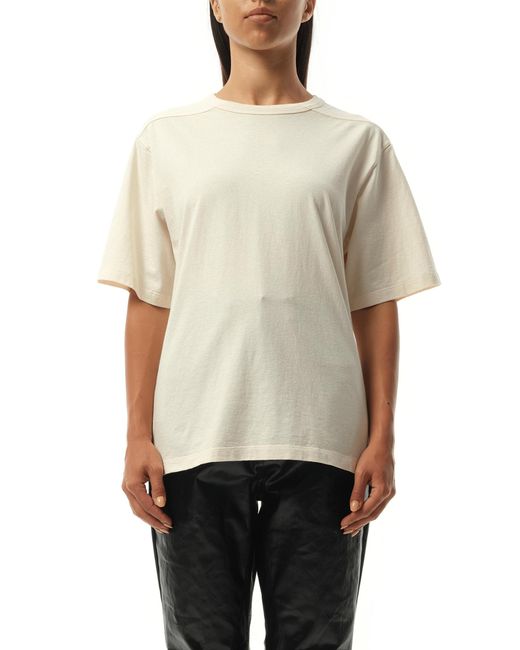 Rick Owens Natural Brad T-Shirt, Short Sleeves, 100% Cotton