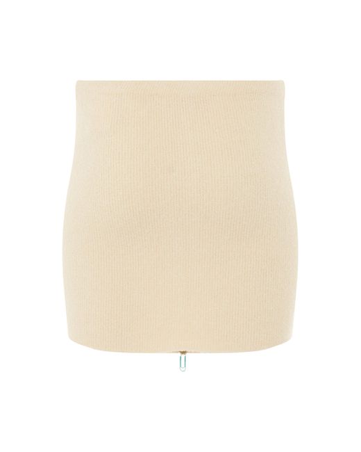 Off-White c/o Virgil Abloh Natural Off- Micro Boucle Mini Skirt