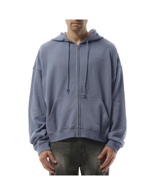 we11done Blue Twin All Around Hoodie Zip-Up, 100% Cotton for men