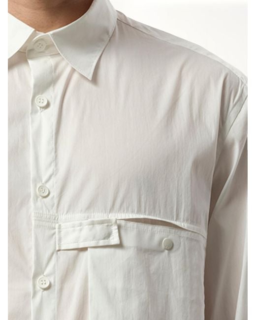 Y-3 Gray Pleat Pocket Shirt for men