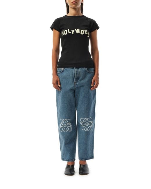 Tシャツ・カットソー LOEWE  Holywood Small Fit T-Shirt in Black Small fit T-shirt in cotton and viscose Black - LOEWE