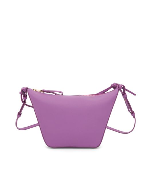 Loewe Purple Mini Hammock Hobo Bag Crossbody, , 100% Calf Skin