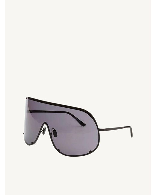 Rick Owens Gray Oversized Shield Sunglasses for men