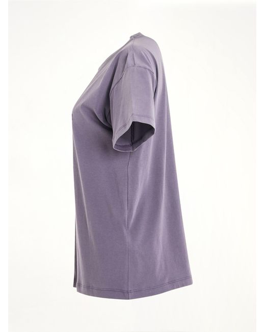 Maison Margiela Purple Cotton Jersey Logo T-Shirt, Short Sleeves, 100% Cotton, Size: Small