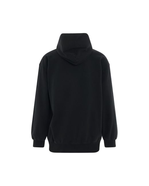 Balenciaga Black Medium Fit Hoodie, Long Sleeves, Washed, 100% Cotton, Size: Large for men